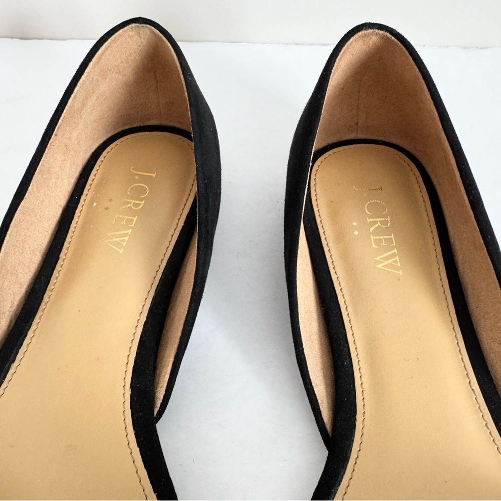 J. Crew Zoe Suede d'Orsay Flats Size 8 Black - Picture 8 of 16